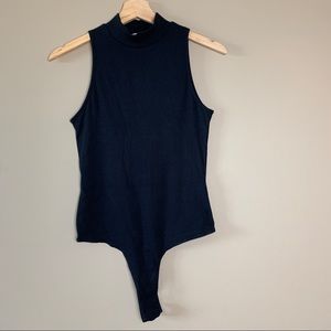Heart & Hips Solid Mock Neck Knit Bodysuit